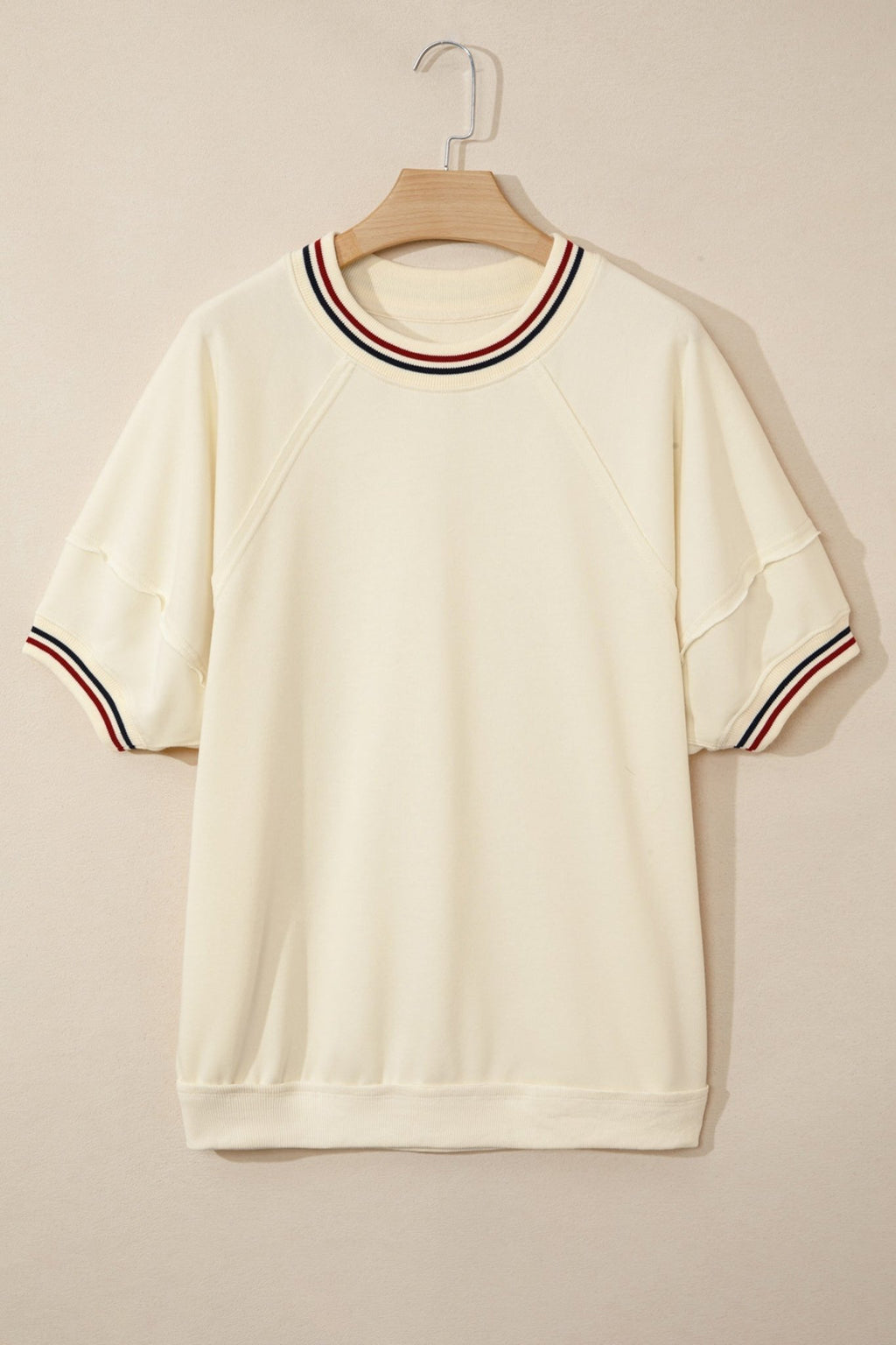 Varsity Stripe Cuffed Short Sleeve Tunic Top - Rooted & Reckless Co.