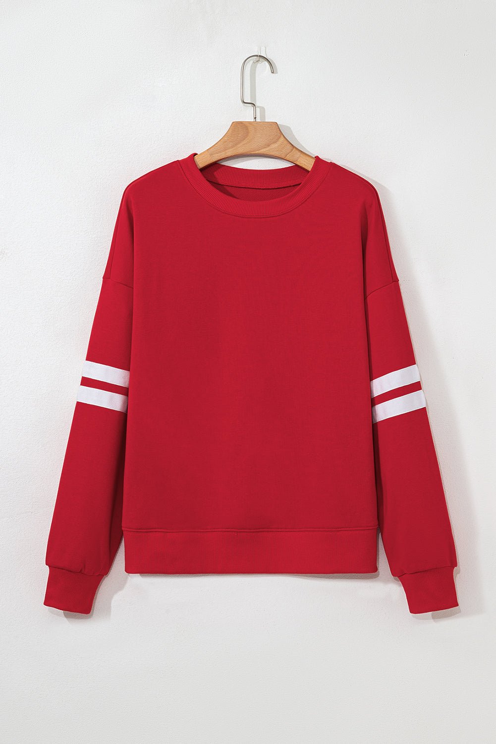 Varsity Stripe Detail Drop Shoulder Oversized Sweatshirt - Rooted & Reckless Co.