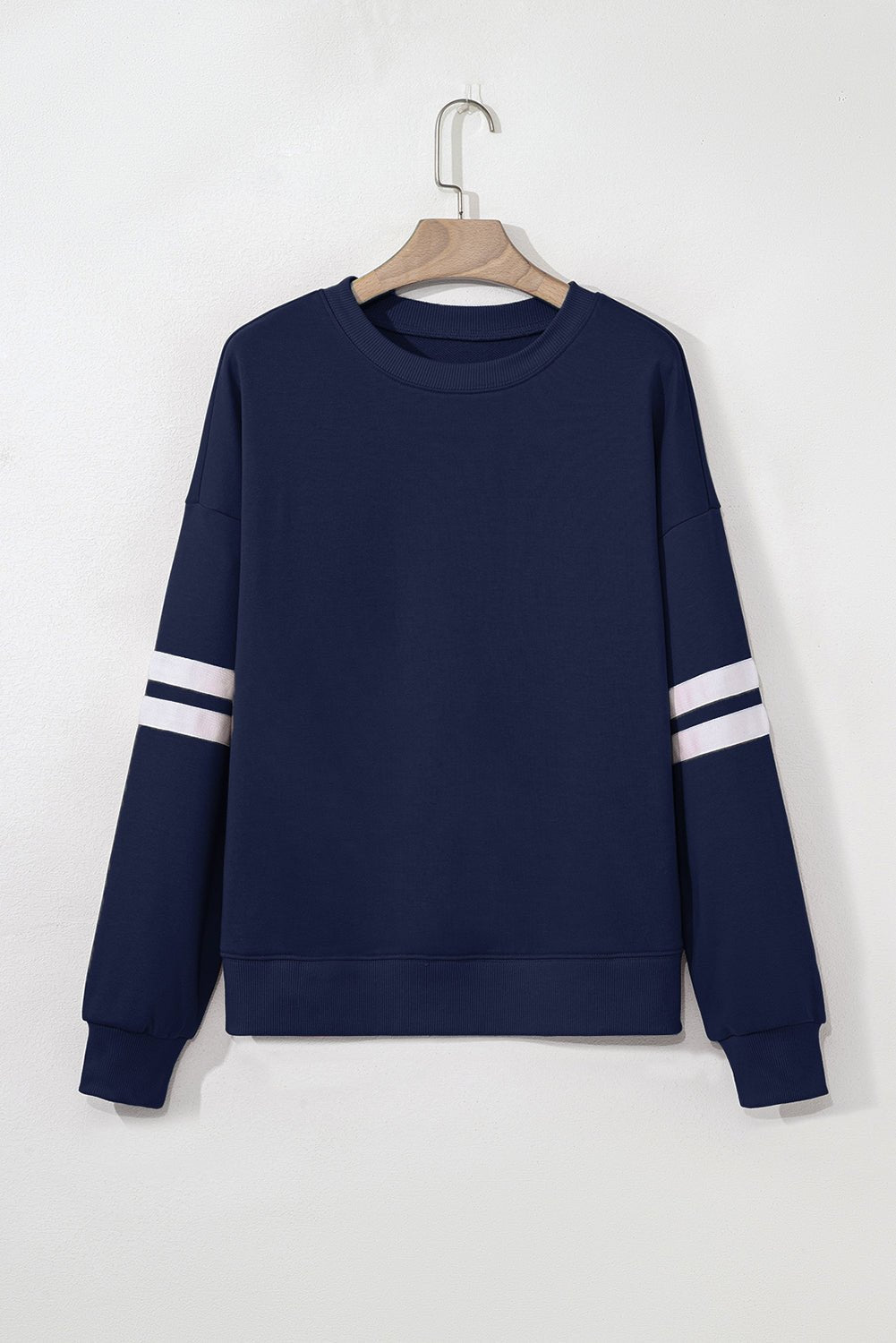 Varsity Stripe Detail Drop Shoulder Oversized Sweatshirt - Rooted & Reckless Co.