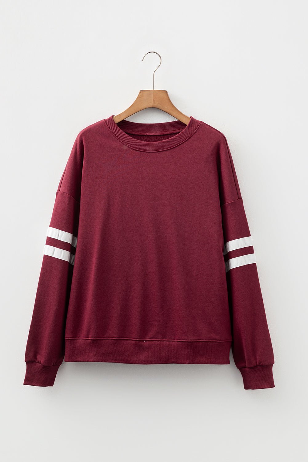 Varsity Stripe Detail Drop Shoulder Oversized Sweatshirt - Rooted & Reckless Co.