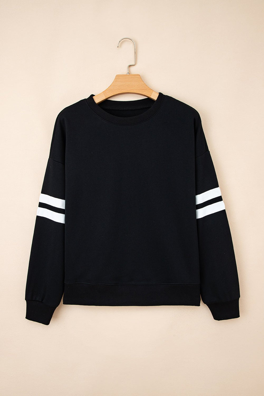 Varsity Stripe Detail Drop Shoulder Oversized Sweatshirt - Rooted & Reckless Co.