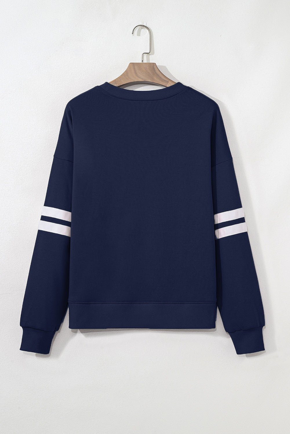 Varsity Stripe Detail Drop Shoulder Oversized Sweatshirt - Rooted & Reckless Co.