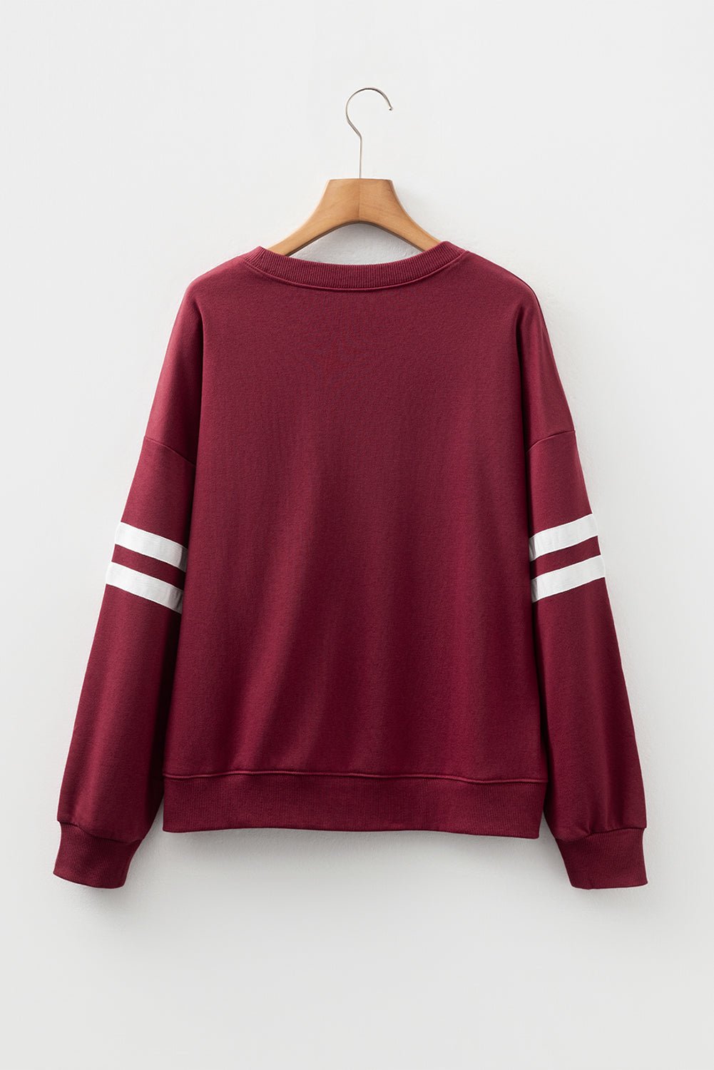 Varsity Stripe Detail Drop Shoulder Oversized Sweatshirt - Rooted & Reckless Co.