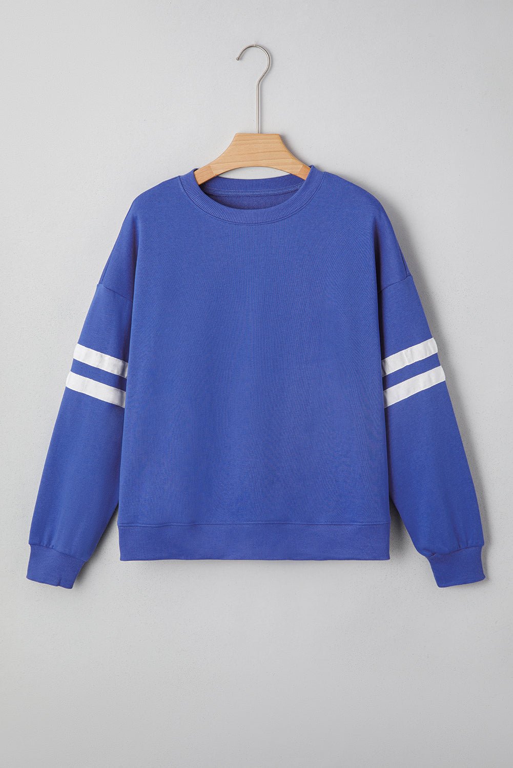 Varsity Stripe Detail Drop Shoulder Oversized Sweatshirt - Rooted & Reckless Co.