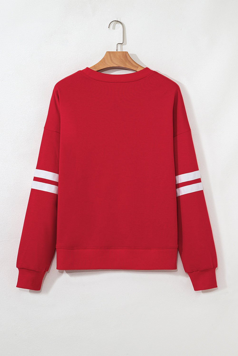 Varsity Stripe Detail Drop Shoulder Oversized Sweatshirt - Rooted & Reckless Co.