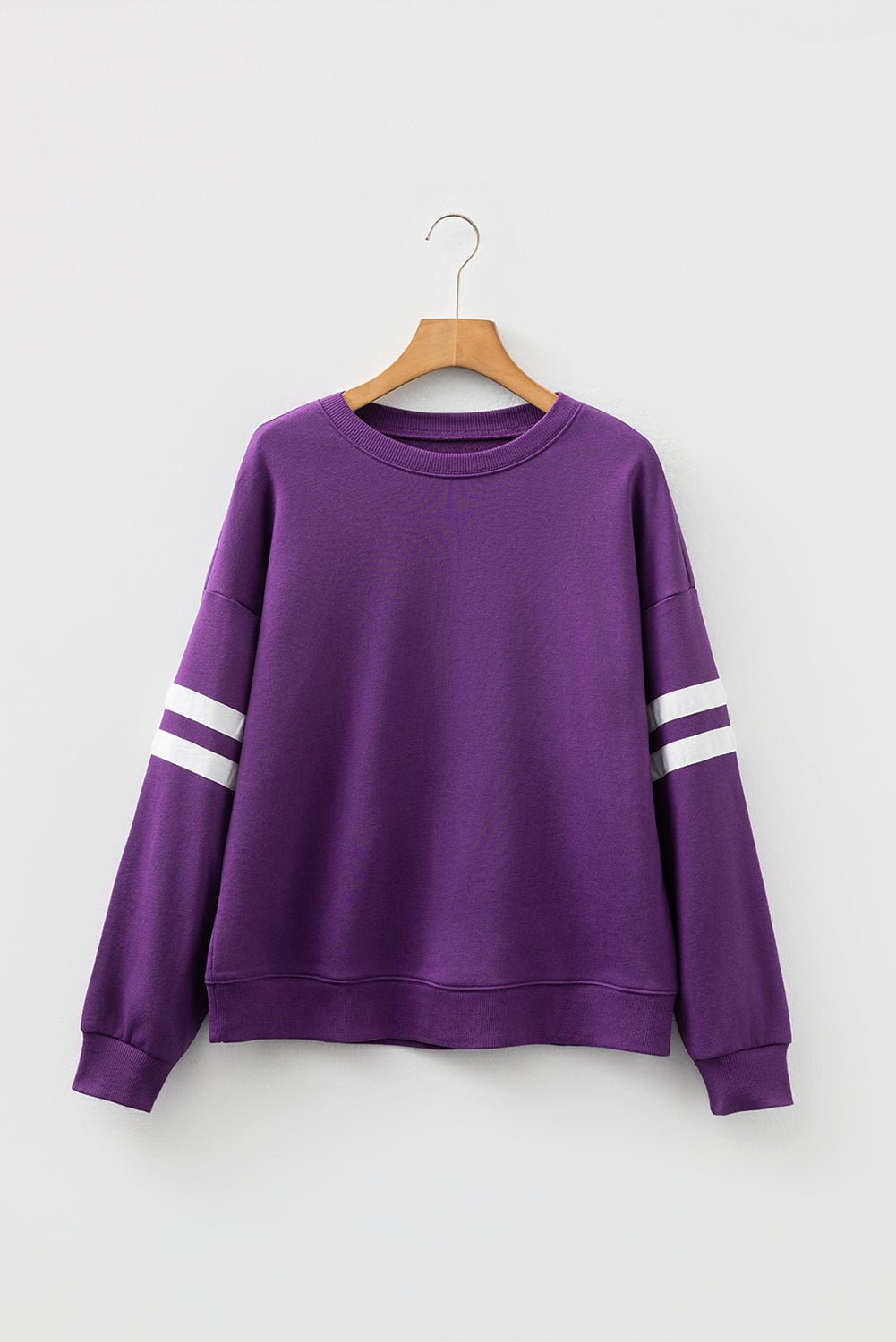 Varsity Stripe Drop Shoulder Oversized Sweatshirt - Rooted & Reckless Co.