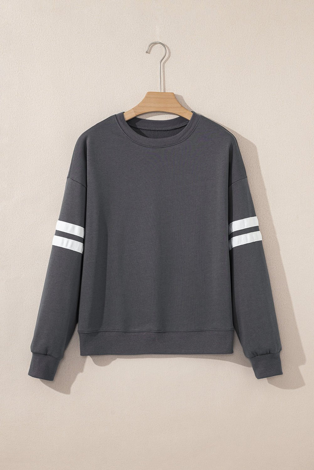 Varsity Stripe Drop Shoulder Oversized Sweatshirt - Rooted & Reckless Co.