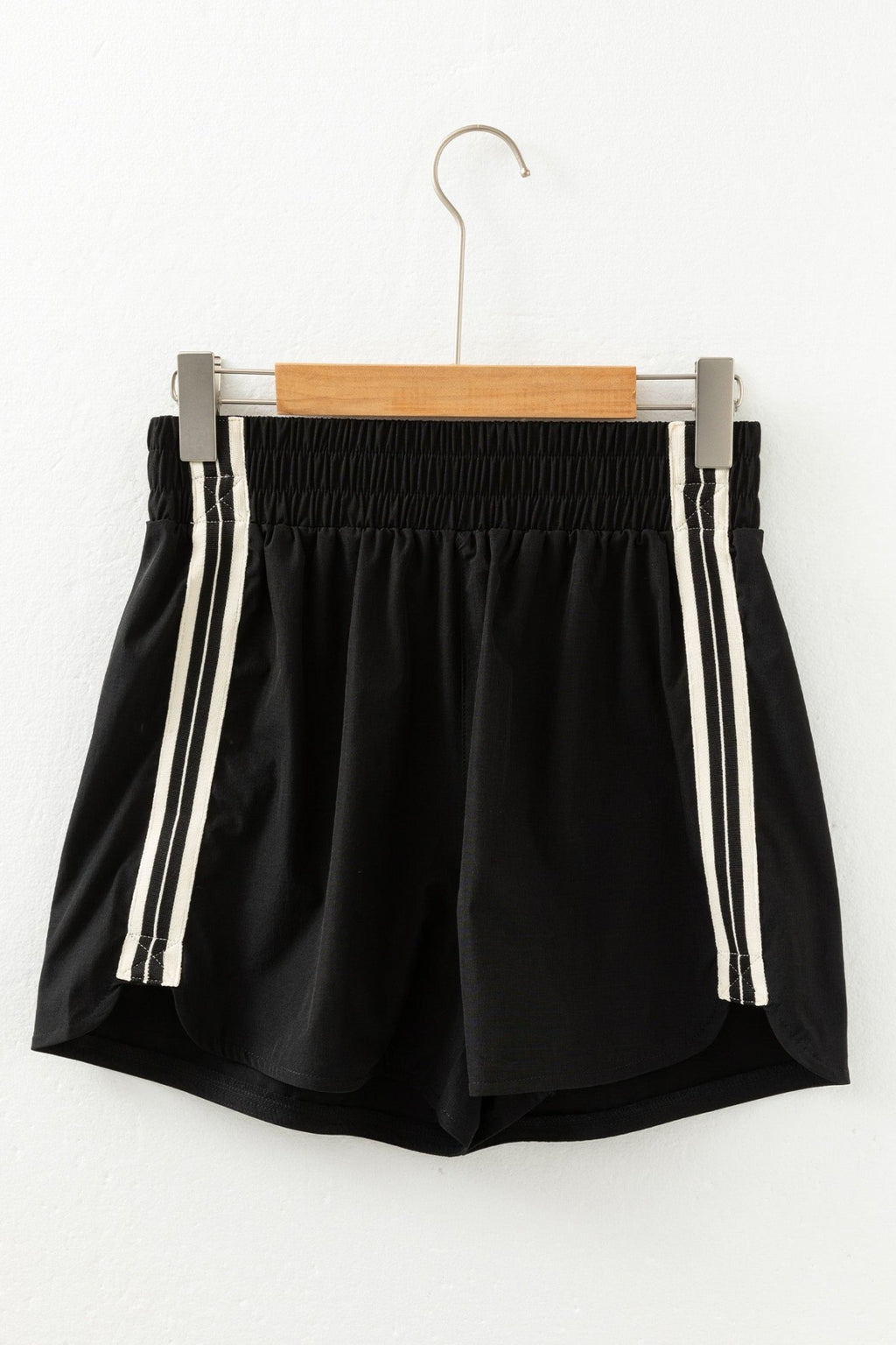 Varsity Stripe Elastic Waist Athleisure Shorts - Rooted & Reckless Co.
