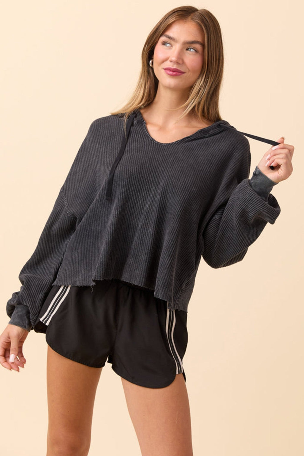 Varsity Stripe Elastic Waist Athleisure Shorts - Rooted & Reckless Co.