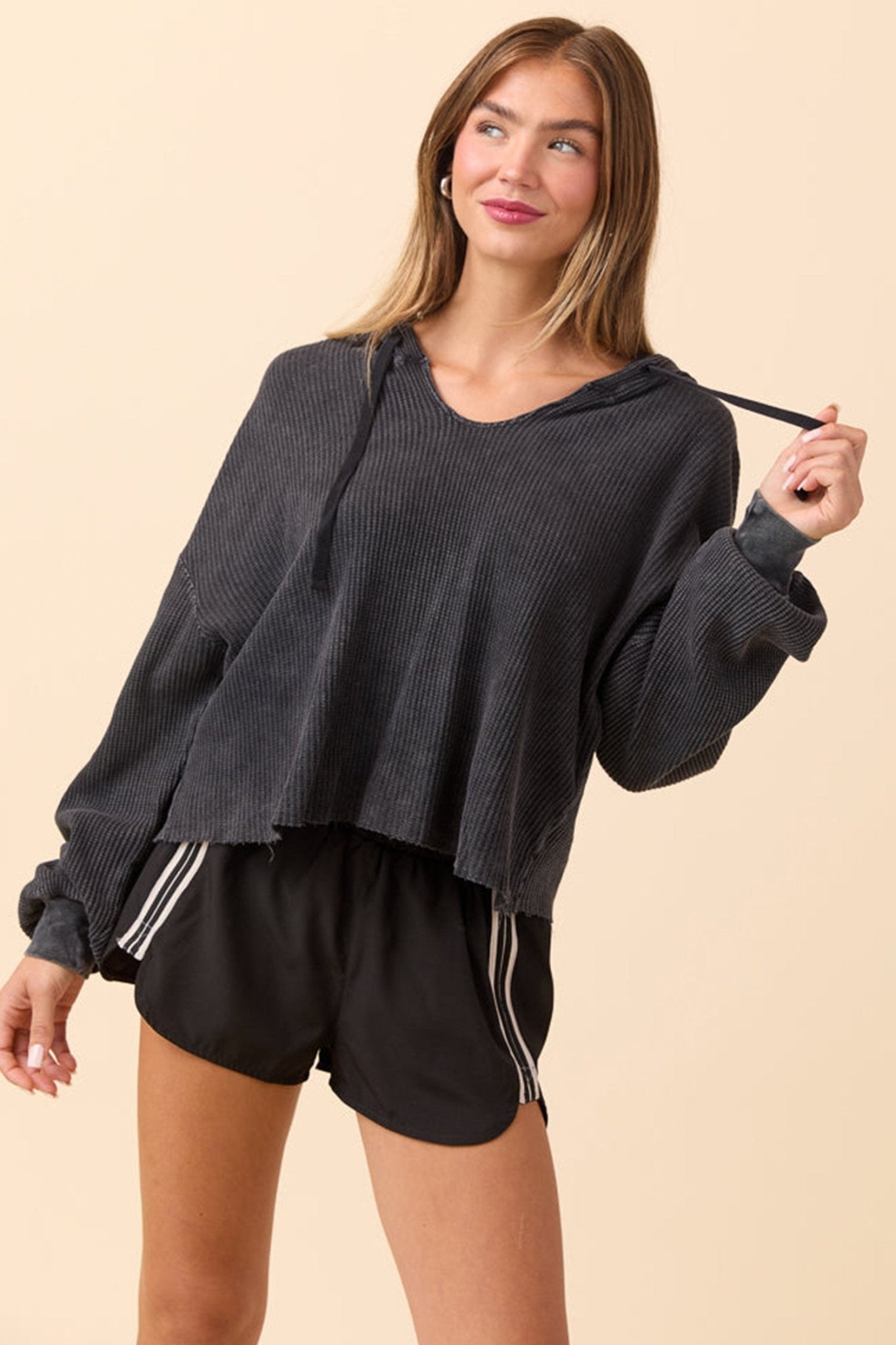 Varsity Stripe Elastic Waist Athleisure Shorts - Rooted & Reckless Co.