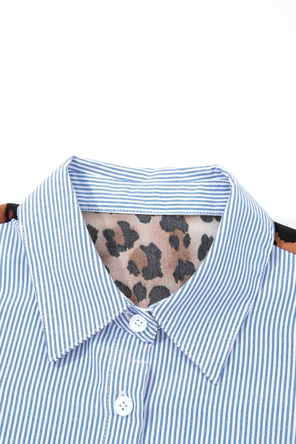 Varsity Stripe Leopard Patchwork Button Down Shirt - Rooted & Reckless Co.