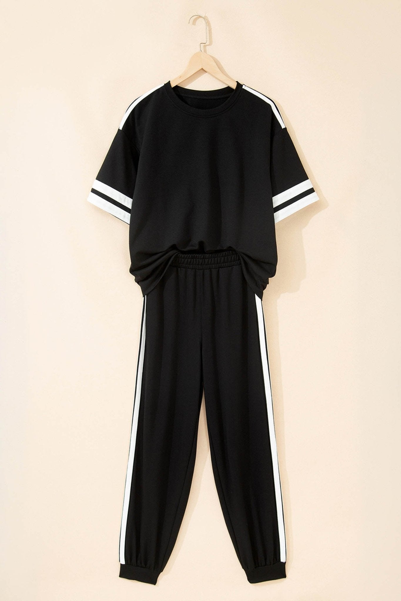 Varsity Stripe Loose Tee & Jogger Pant Set - Rooted & Reckless Co.