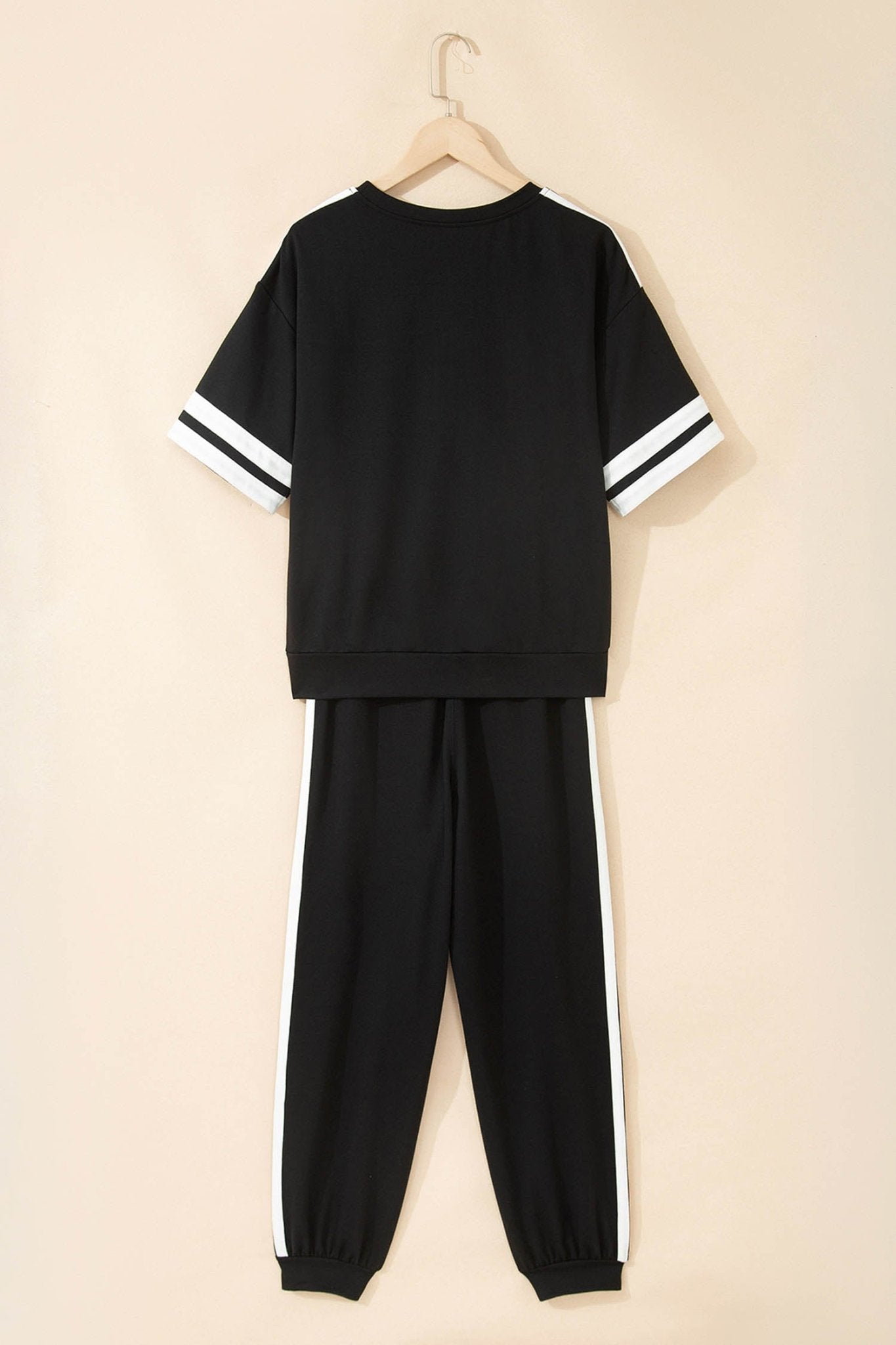 Varsity Stripe Loose Tee & Jogger Pant Set - Rooted & Reckless Co.