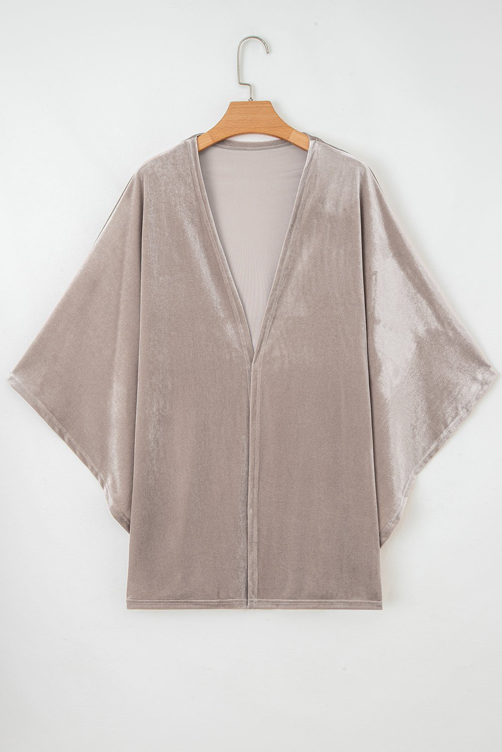 Velvet 3/4 Sleeve Open Front Kimono - Rooted & Reckless Co.