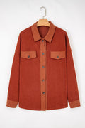 Velvet Button-Up Flap Pocket Drop Shoulder Shacket - Rooted & Reckless Co.