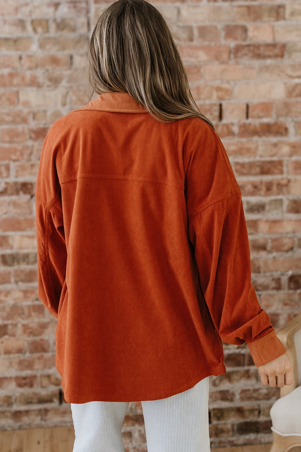 Velvet Button-Up Flap Pocket Drop Shoulder Shacket - Rooted & Reckless Co.