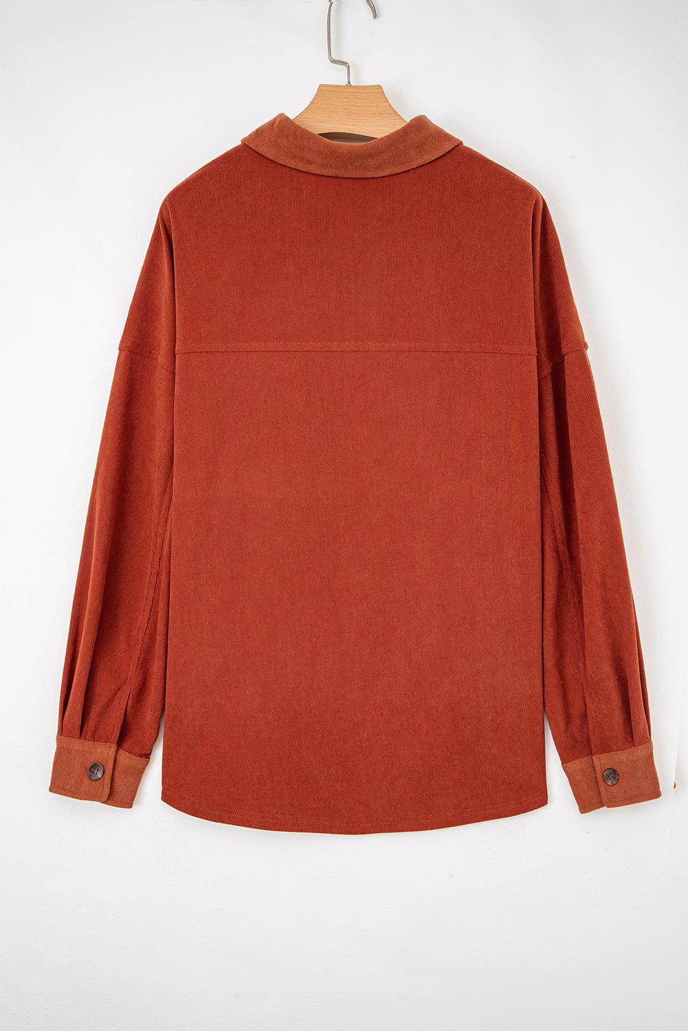 Velvet Button-Up Flap Pocket Drop Shoulder Shacket - Rooted & Reckless Co.