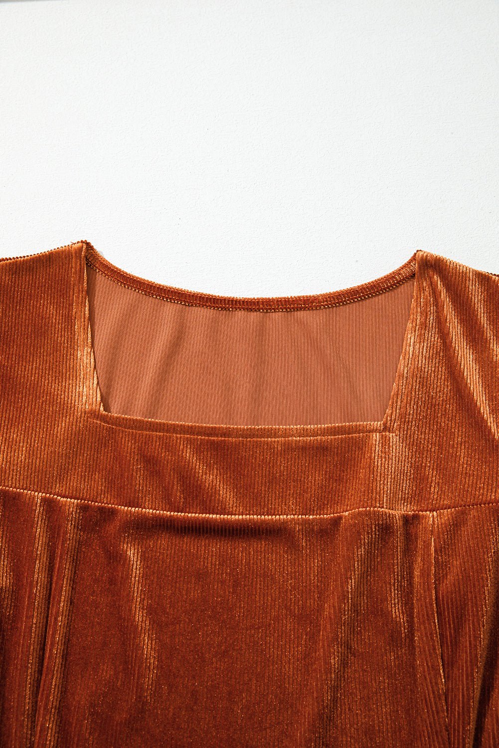 Velvet Ribbed Square Neck Puff Sleeve Top - Rooted & Reckless Co.