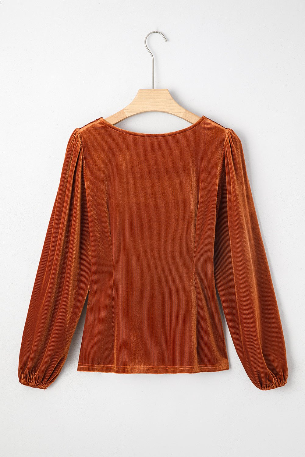 Velvet Ribbed Square Neck Puff Sleeve Top - Rooted & Reckless Co.
