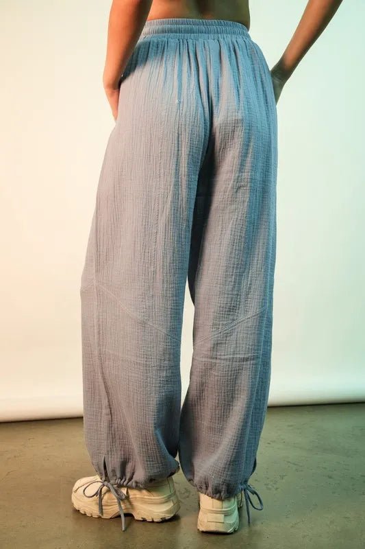 VERY J Wide Leg Gauze Solid Pants - Rooted & Reckless Co.