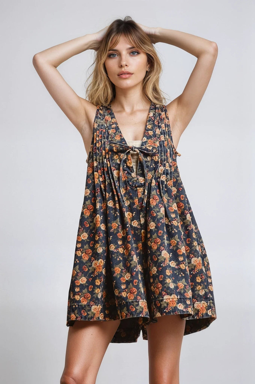 Vintage Bloom Denim Romper - Rooted & Reckless Co.