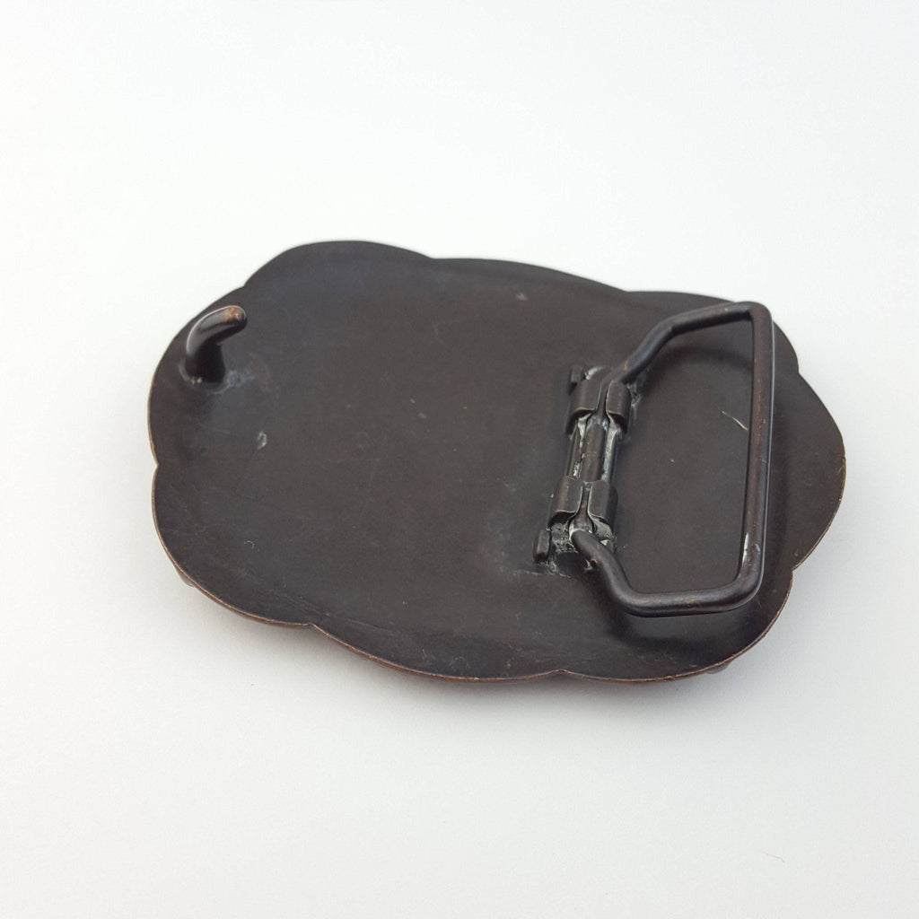Vintage Brass Floral Western Buckle — Antique Patina Finish (Buckle Only) - Rooted & Reckless Co.