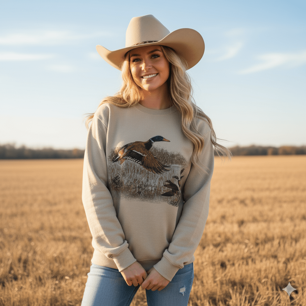 Vintage Duck Graphic Sweatshirt - Rooted & Reckless Co.