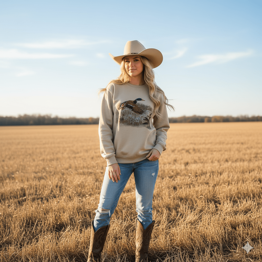 Vintage Duck Graphic Sweatshirt - Rooted & Reckless Co.