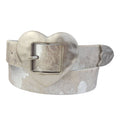 Vintage Heart Buckle Western Belt — Genuine Cow Hair Leather - Rooted & Reckless Co.