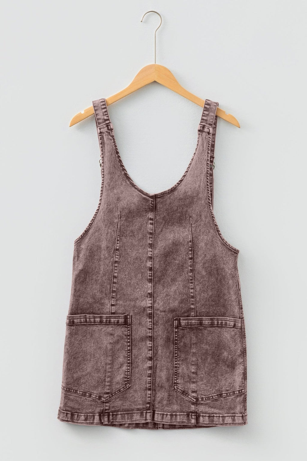 Vintage Washed Denim Suspender Mini Dress - Rooted & Reckless Co.