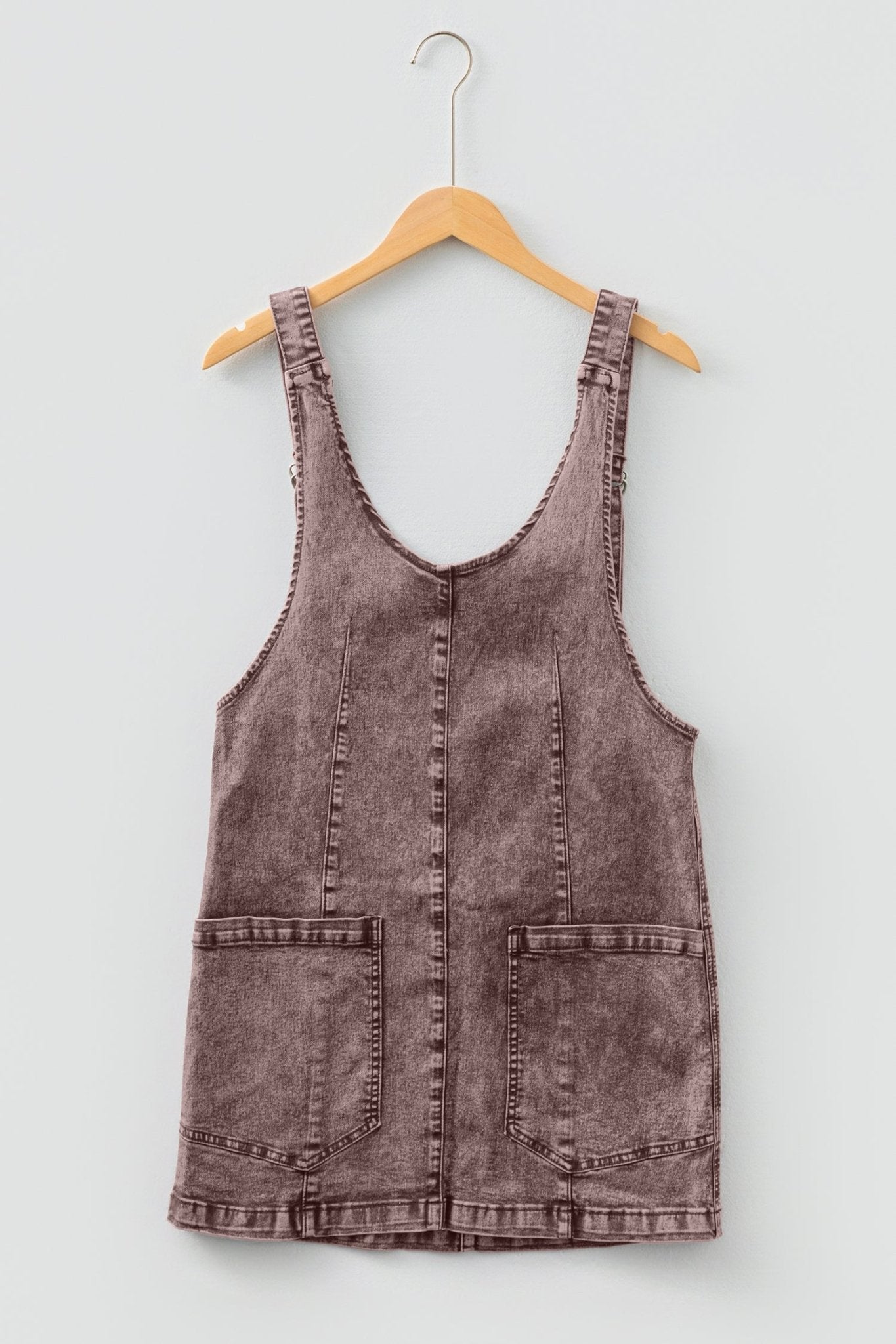 Vintage Washed Denim Suspender Mini Dress - Rooted & Reckless Co.
