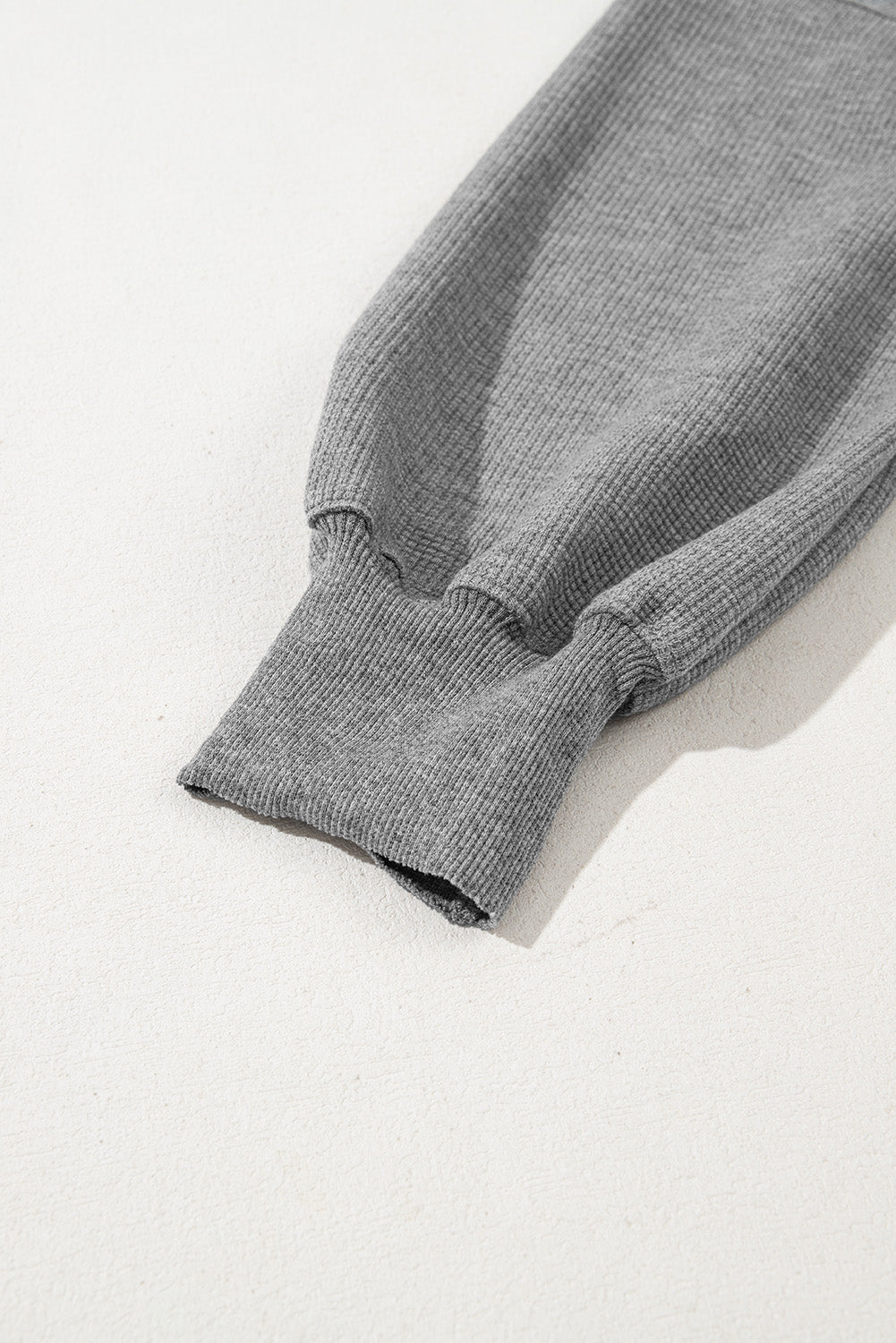 Waffle Knit Bishop Sleeve Side Split Top - Rooted & Reckless Co.
