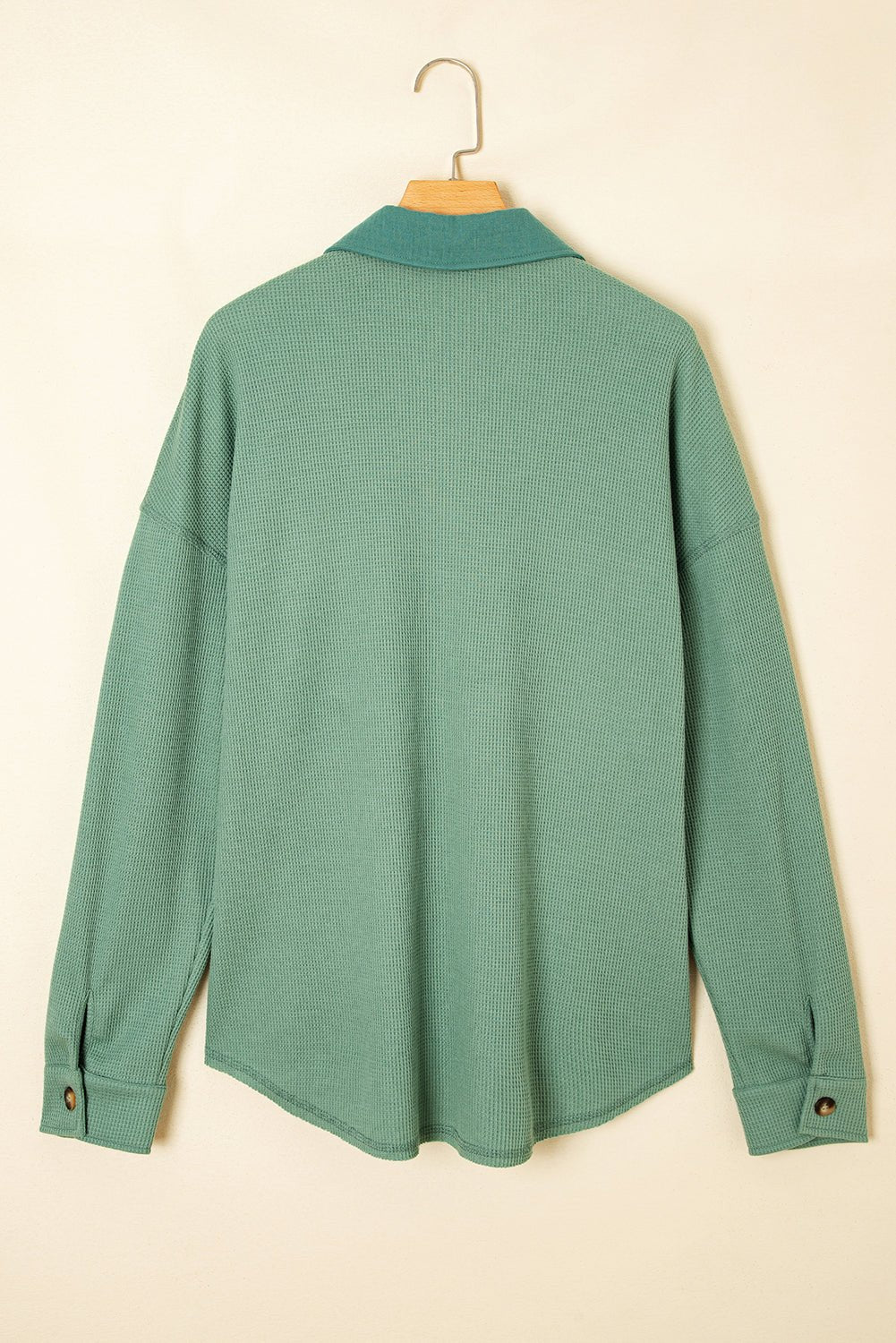 Waffle Knit Patchwork Button-Up Shirt - Rooted & Reckless Co.