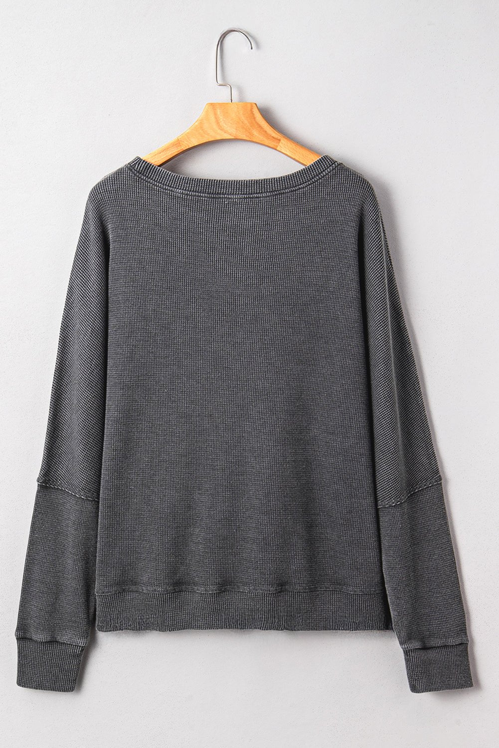 Waffle Knit Patchwork Long Sleeve Top - Rooted & Reckless Co.