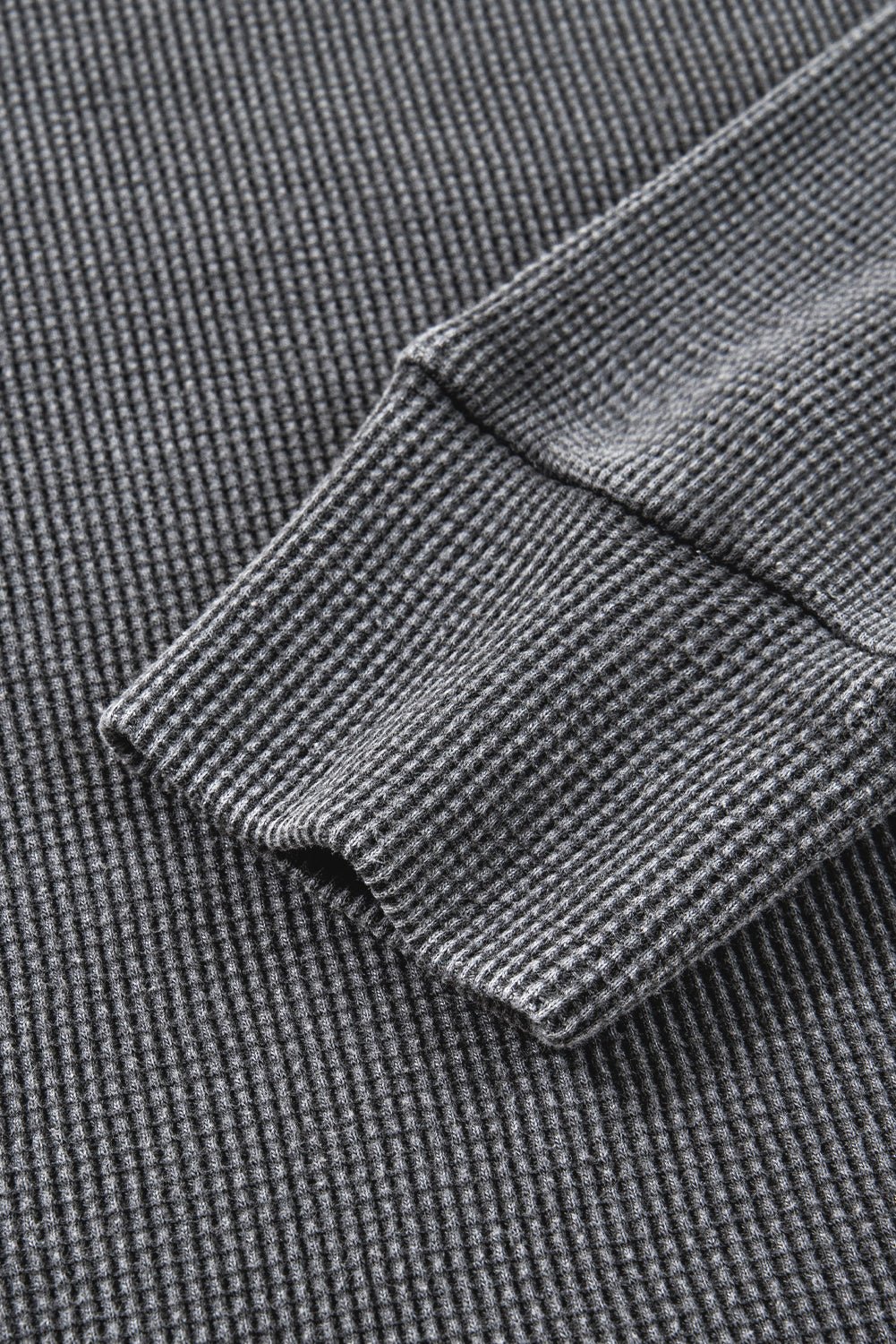 Waffle Knit Patchwork Long Sleeve Top - Rooted & Reckless Co.