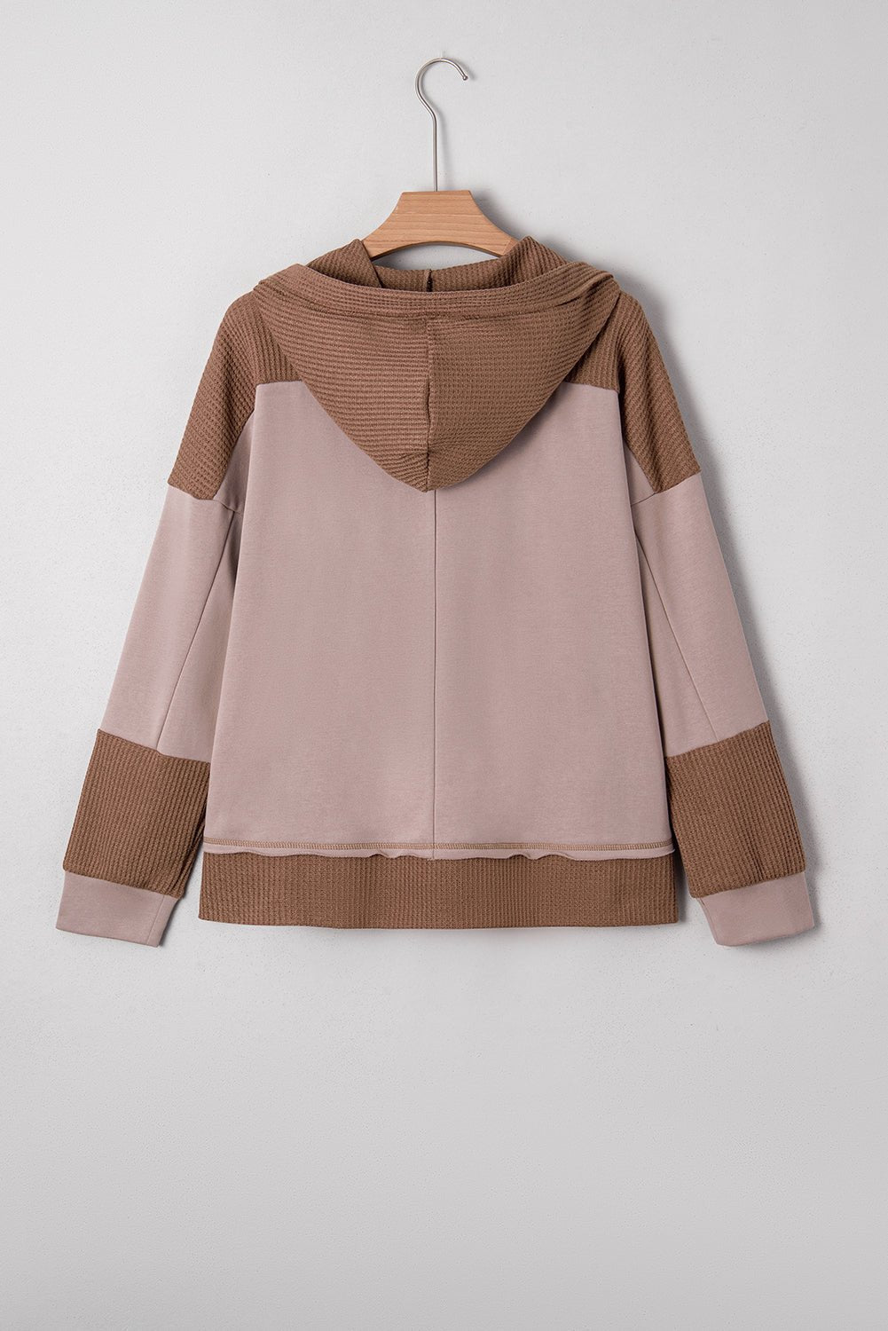Waffle Patchwork Exposed Seam Oversize Hoodie - Rooted & Reckless Co.
