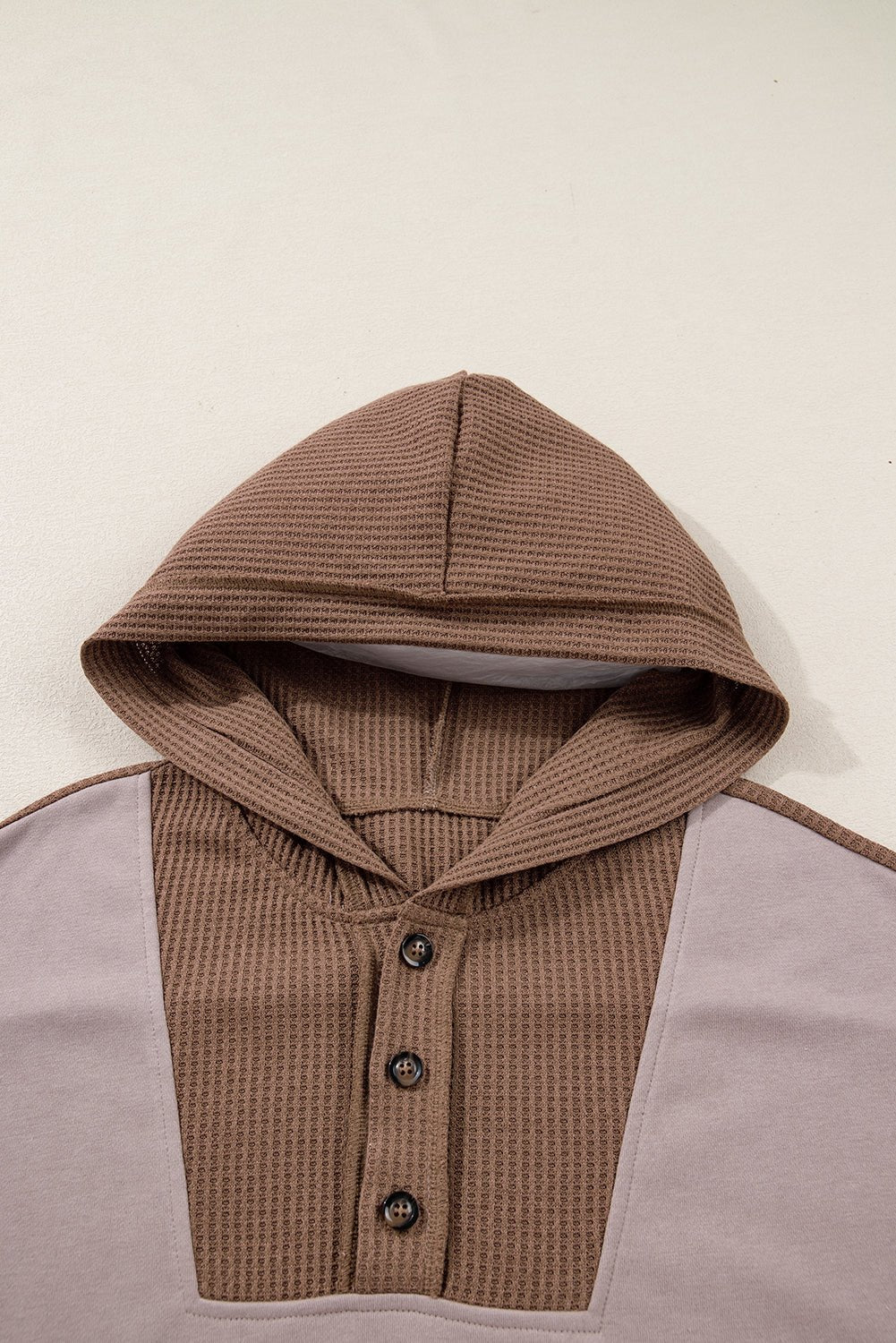 Waffle Patchwork Exposed Seam Oversize Hoodie - Rooted & Reckless Co.