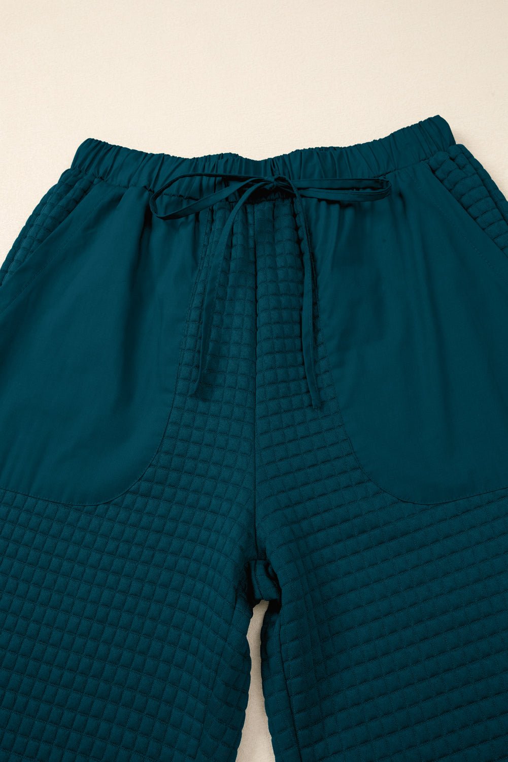 Waffle Textured Patchwork Hooded Top and Pants Set - Rooted & Reckless Co.