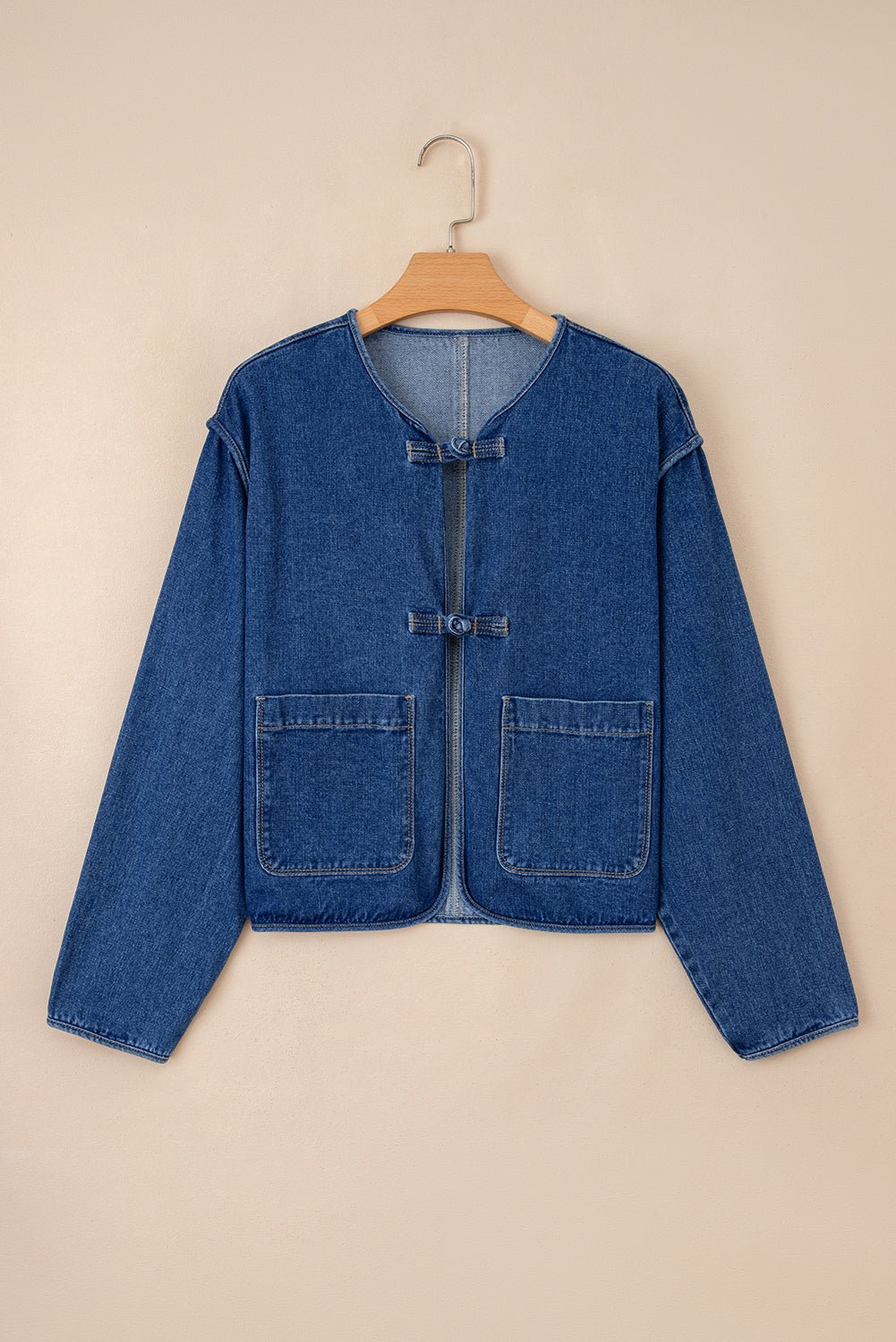 Wash Denim Straight Cut Pocketed Jacket - Rooted & Reckless Co.