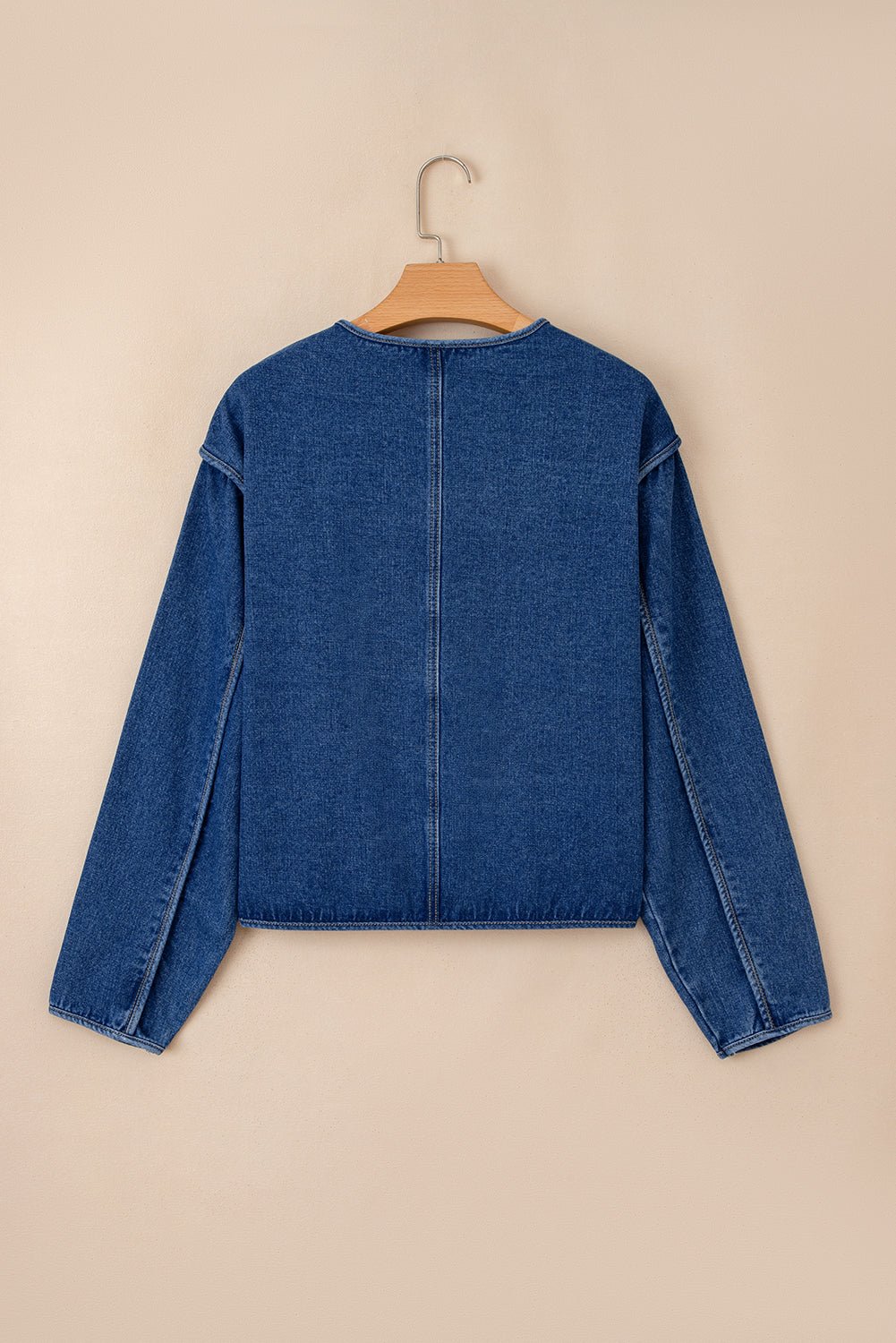 Wash Denim Straight Cut Pocketed Jacket - Rooted & Reckless Co.