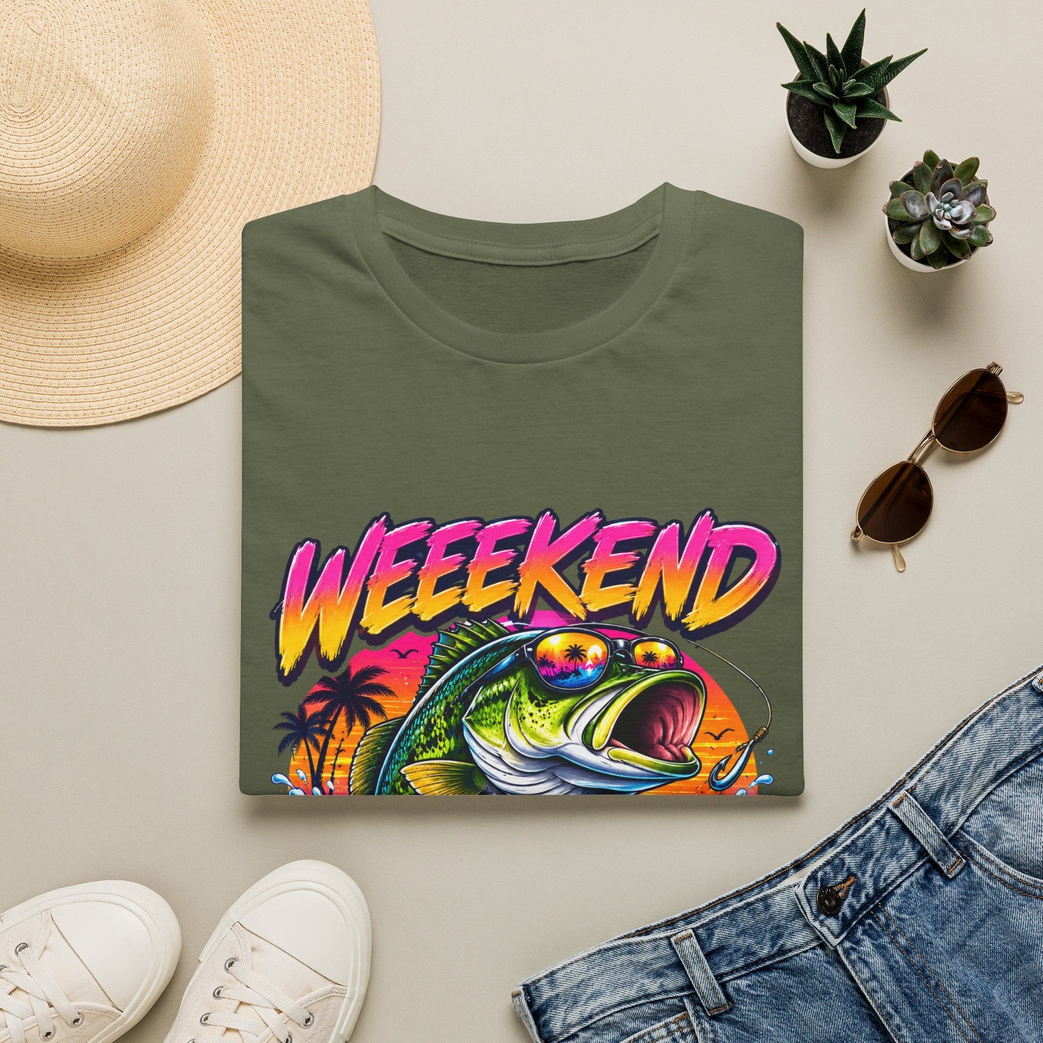Weekend Hooker T-Shirt — Retro Fishing Bass Graphic Tee - Rooted & Reckless Co.