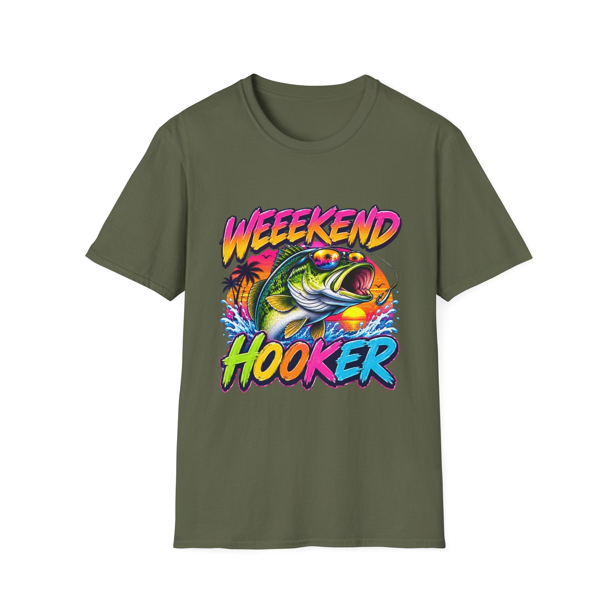 Weekend Hooker T-Shirt — Retro Fishing Bass Graphic Tee - Rooted & Reckless Co.