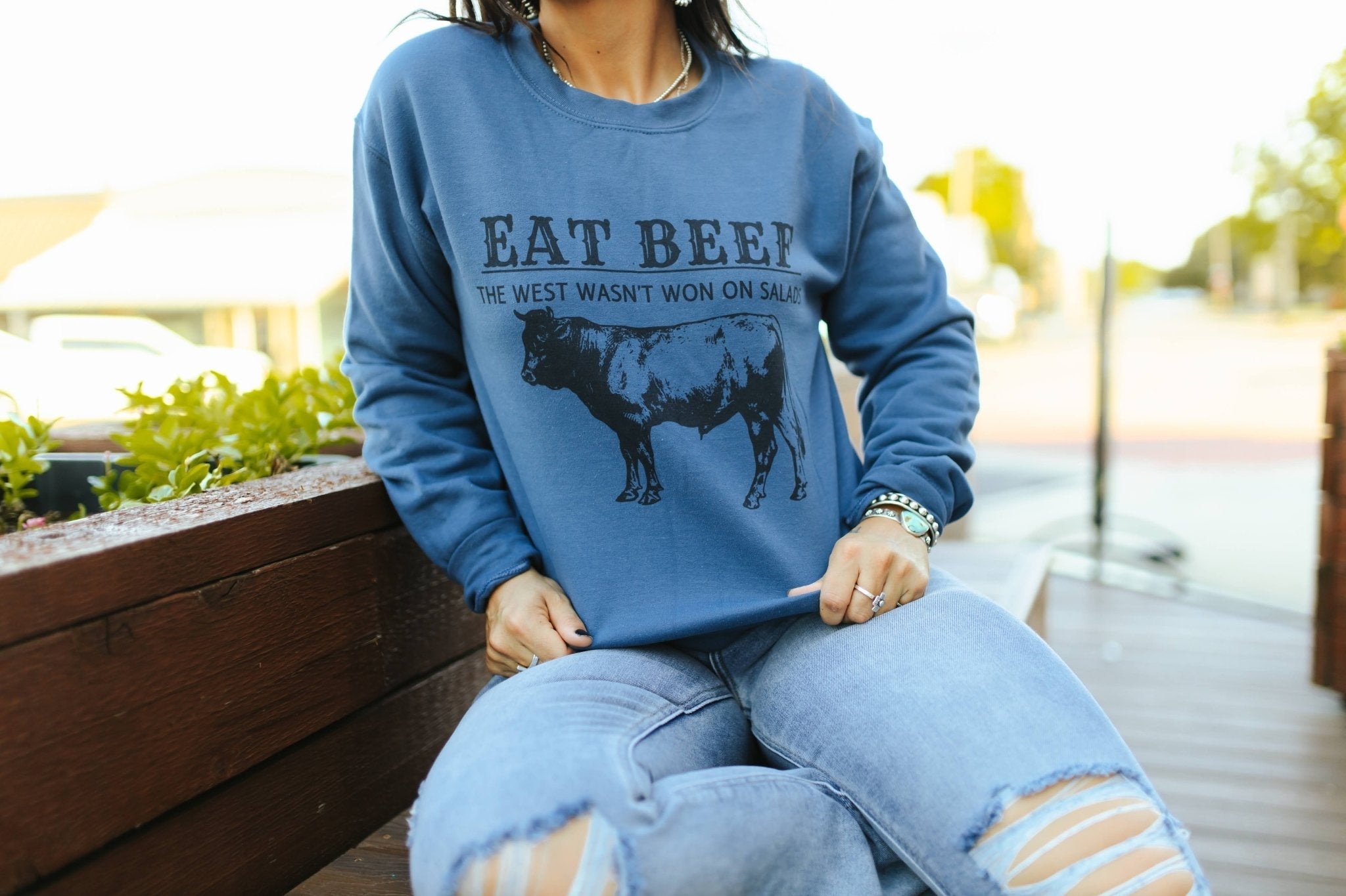 West Wasn't Won On Salad Graphic Sweatshirt - Rooted & Reckless Co.