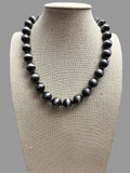 Western 12mm Faux Sterling Pearl Necklace with Saucer Spacers — 18 Inch - Rooted & Reckless Co.