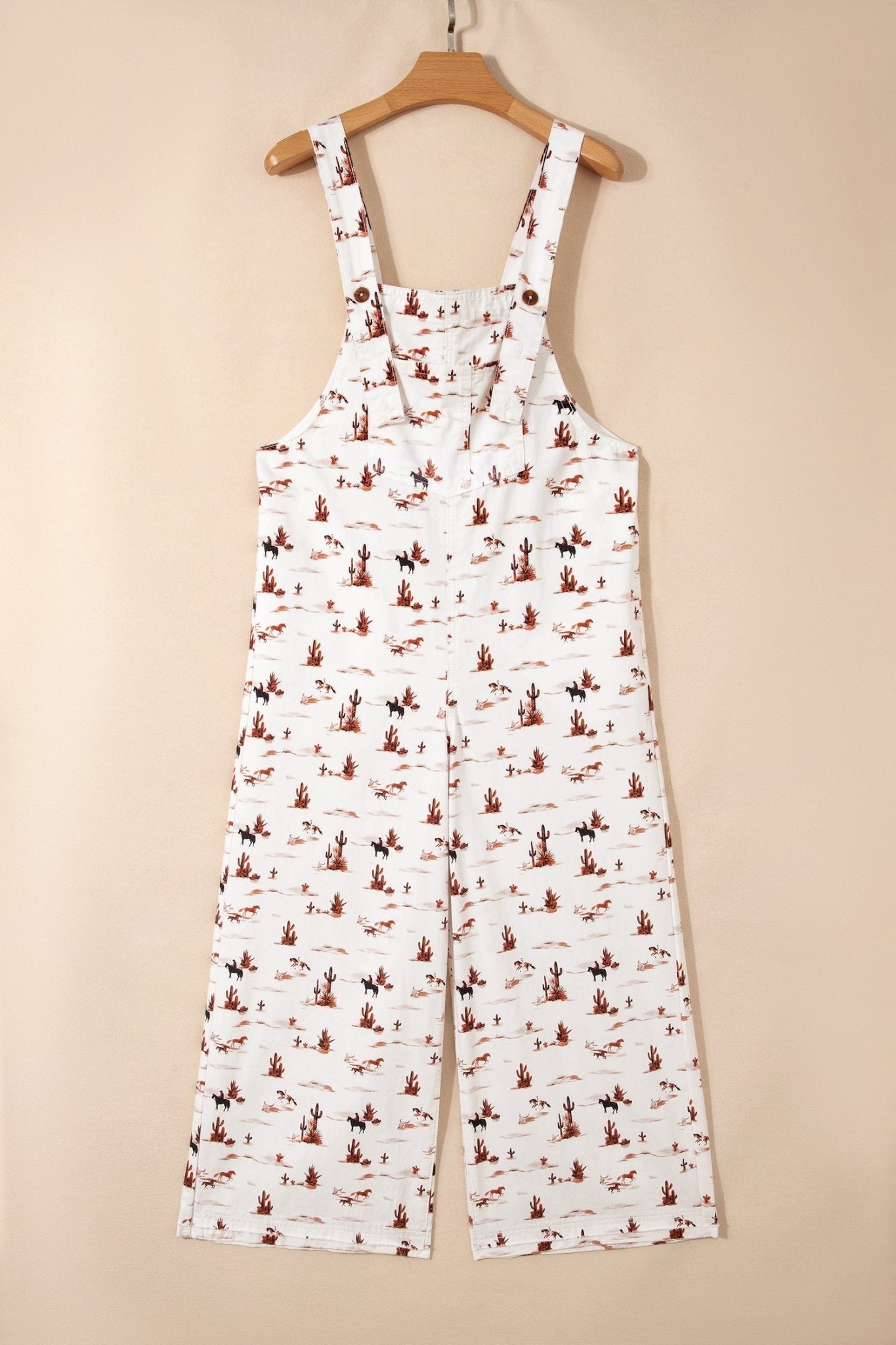 Western Adjustable Buttoned Strap Dungaree Jumpsuit - Rooted & Reckless Co.