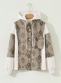 Western Aztec Colorblock Patchwork Drawstring Hooded Shacket - Rooted & Reckless Co.
