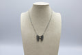 Western Bow Design Rhinestone Ribbon Necklace — Paperclip Chain with Western Pattern Ribbon (18 Inch) - Rooted & Reckless Co.