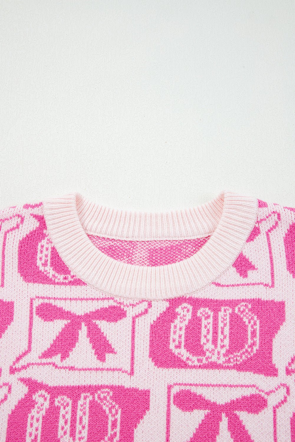 Western Bows & Horseshoes Drop Shoulder Sweater - Rooted & Reckless Co.