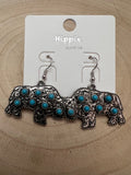 Western Buffalo Faux White Buffalo Stone Dangle Earrings — 1½" Drop - Rooted & Reckless Co.