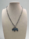 Western Buffalo Pendant Necklace with Faux Turquoise — 18 Inch with Extender - Rooted & Reckless Co.